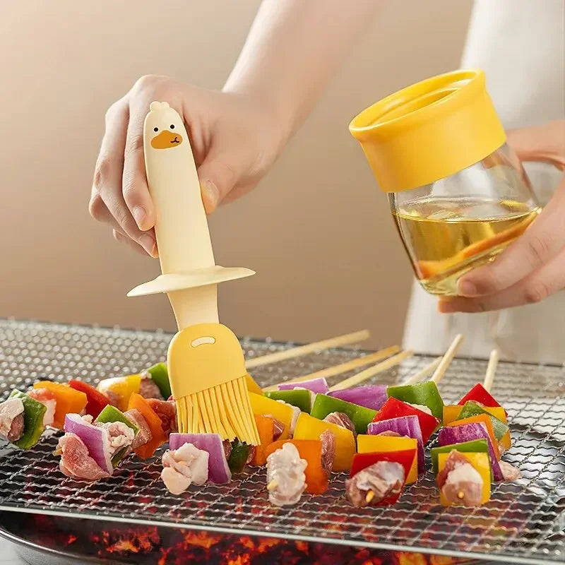 High-Temperature Silicone Oil Brush with Integrated Bottle